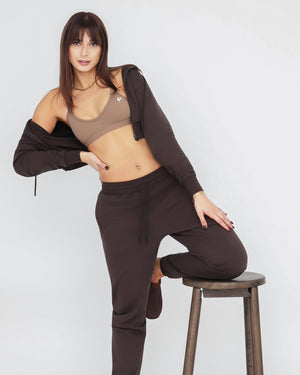 Core Classic Cropped Hoodie med dragkedja
