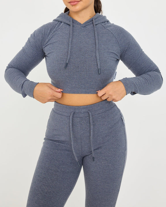 Lounge-Kapuzenpullover mit kurzem Schnitt